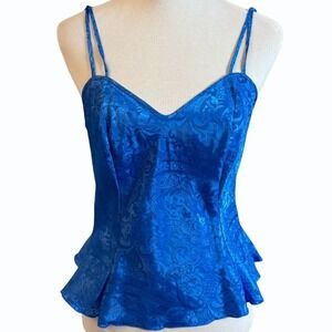 90s Vintage Victorias Secret Gold Label Jacquard Cami Top Womens S Satin Strappy